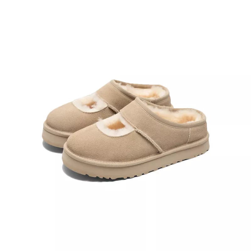 Bea Mary Jane Slippers - Light Beige