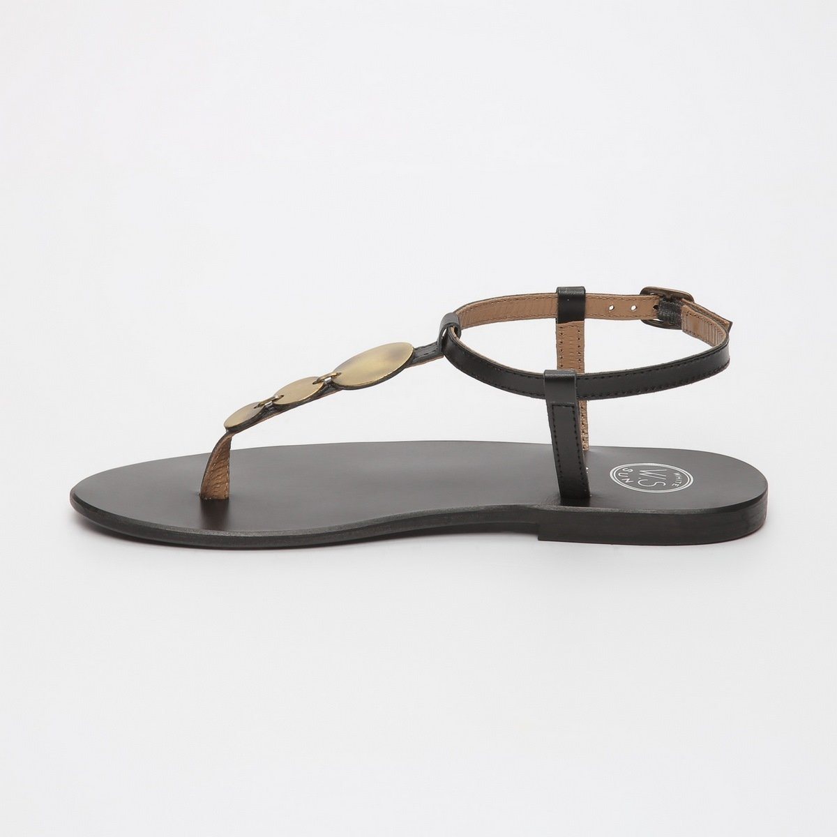 White Sun - Sandalias Cymatium - Piel de cabra negra - Black