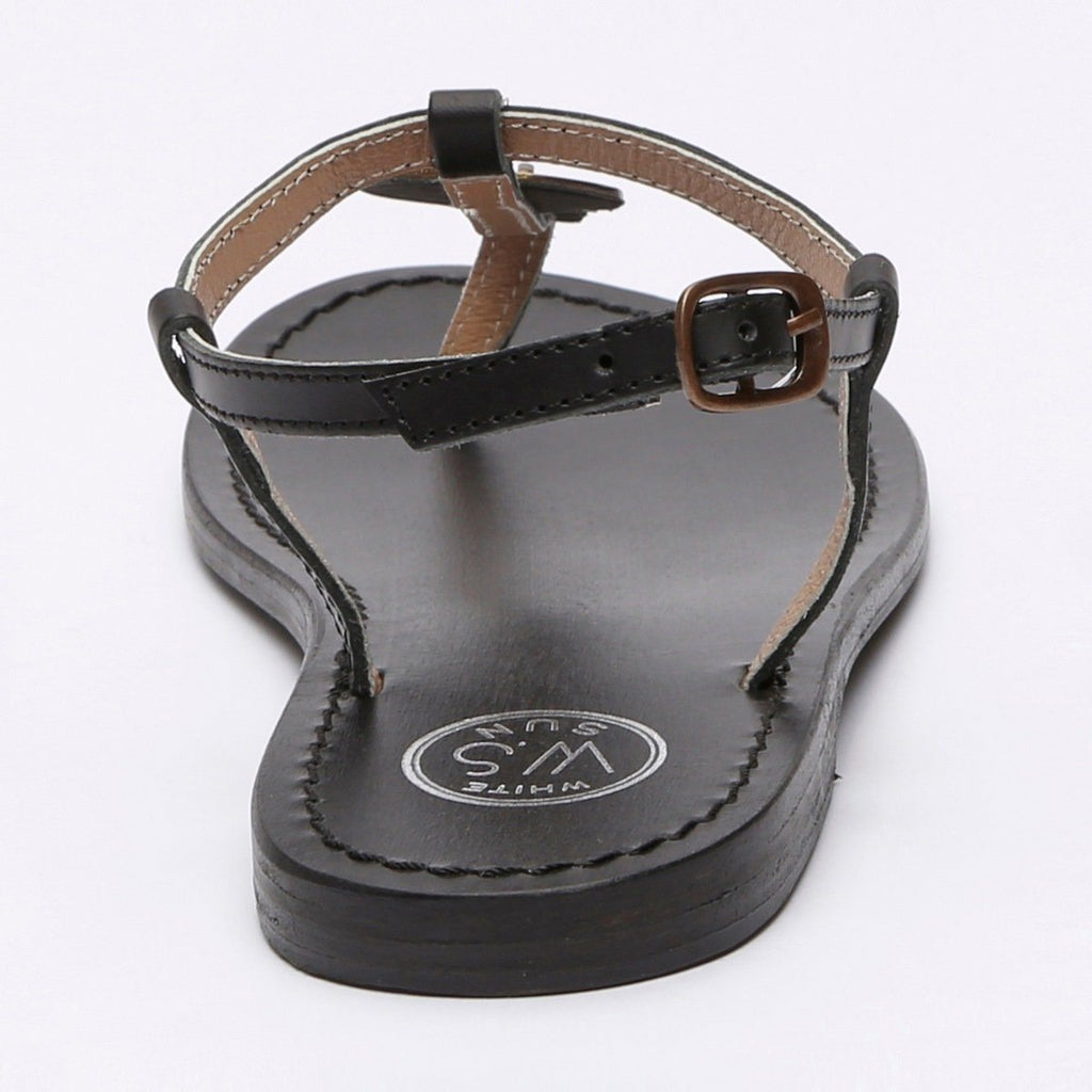 White Sun - Sandalias Cymatium - Piel de cabra negra - Black