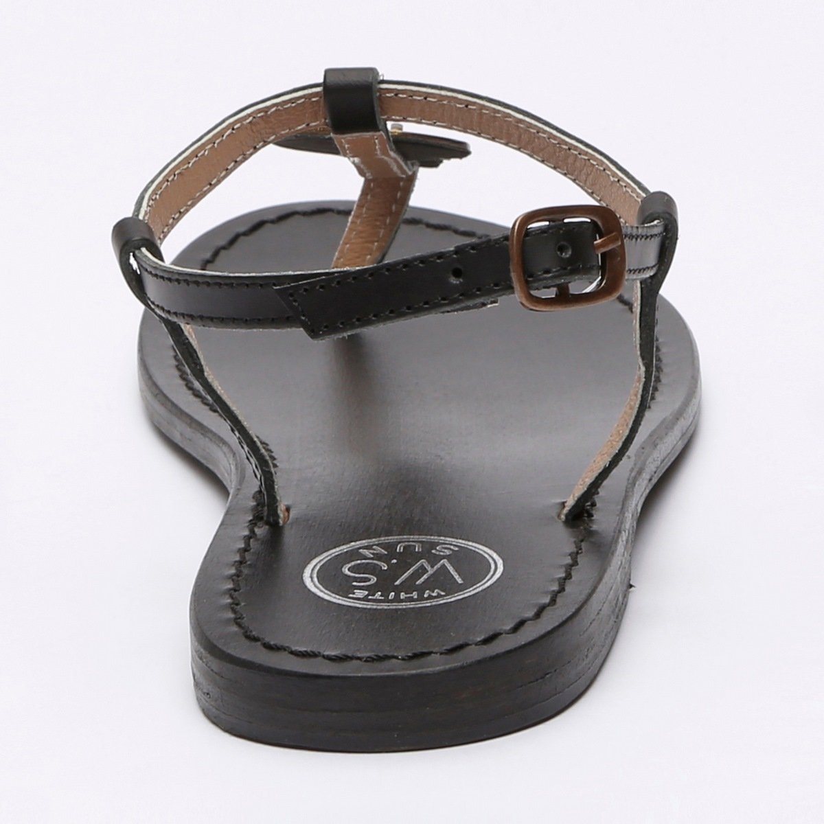 White Sun - Sandalias Cymatium - Piel de cabra negra - Black