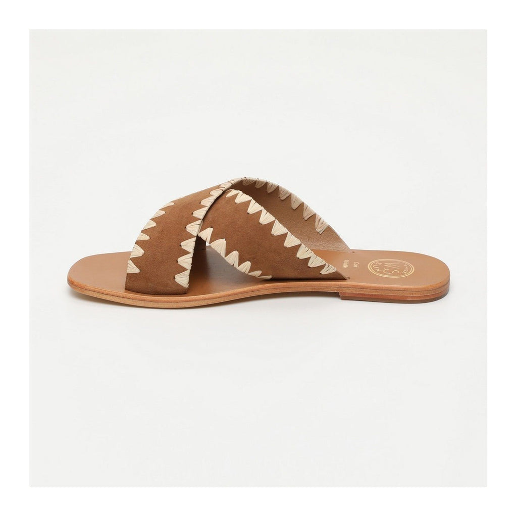 White Sun - Mules Marni - Camel Goat Suede - Camel+Beige