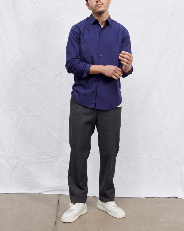 Maison Standards - Maison Standardars - Camisa John Poplin Pat - Azul - Hombre