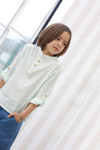 Chemise Côme Rayée - Enfant Garçon - Ecru & Mint