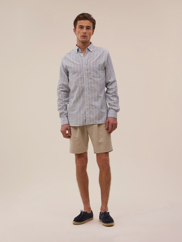 Camisa Ava - Rayas Blancas Y Azul Cielo - Hombre