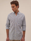 Camicia Ava - A Righe Bianco E Celeste - Uomo