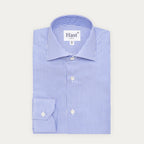Chemise Premium Cintrée En Twill Double Retors À Rayures Bleues