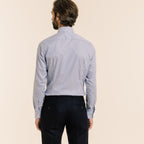 Chemise Premium Cintrée En Twill Double Retors À Rayures Bleues