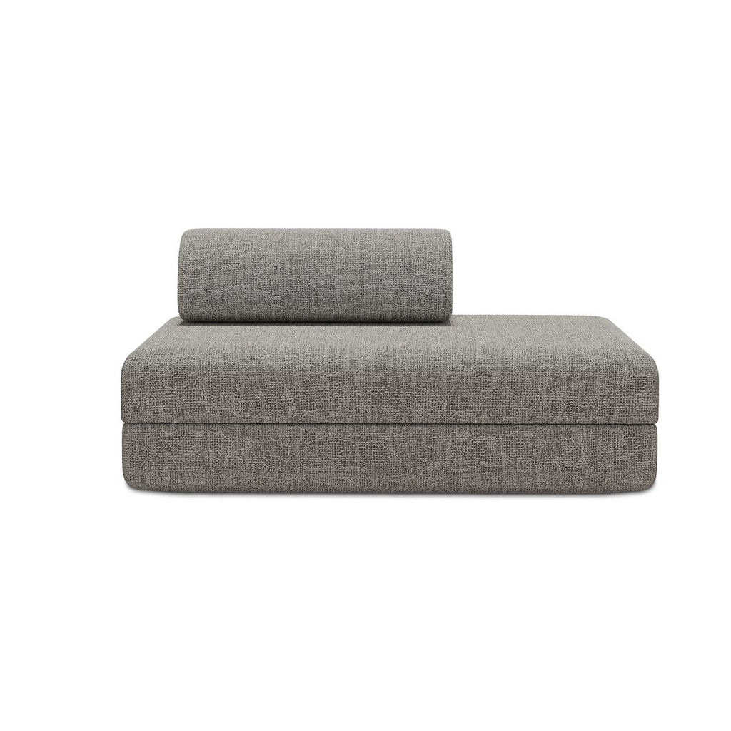Sofá Modular de 3 Plazas - Tela Exterior a Rayas - Blanco y Verde Anís