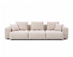 Colette - Modular 3-Seater Sofa - Textured Velvet - Beige