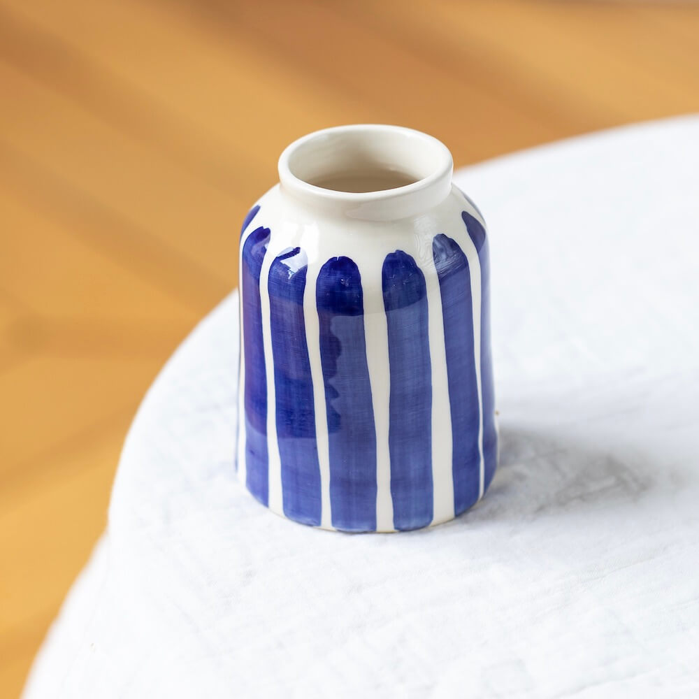 Soliflore Rayé Bleu