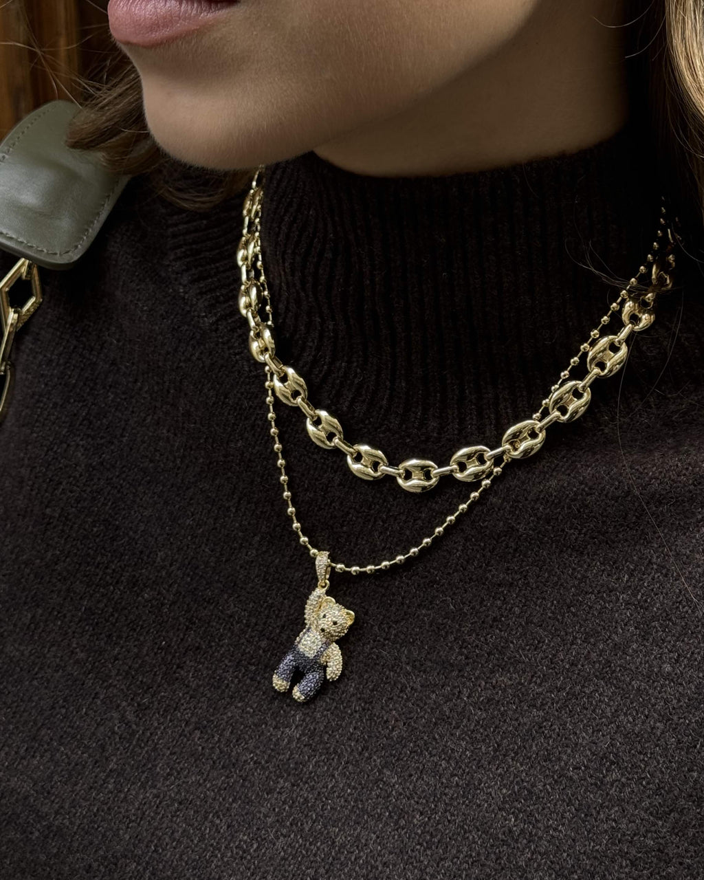 Collier Grain De Café Or