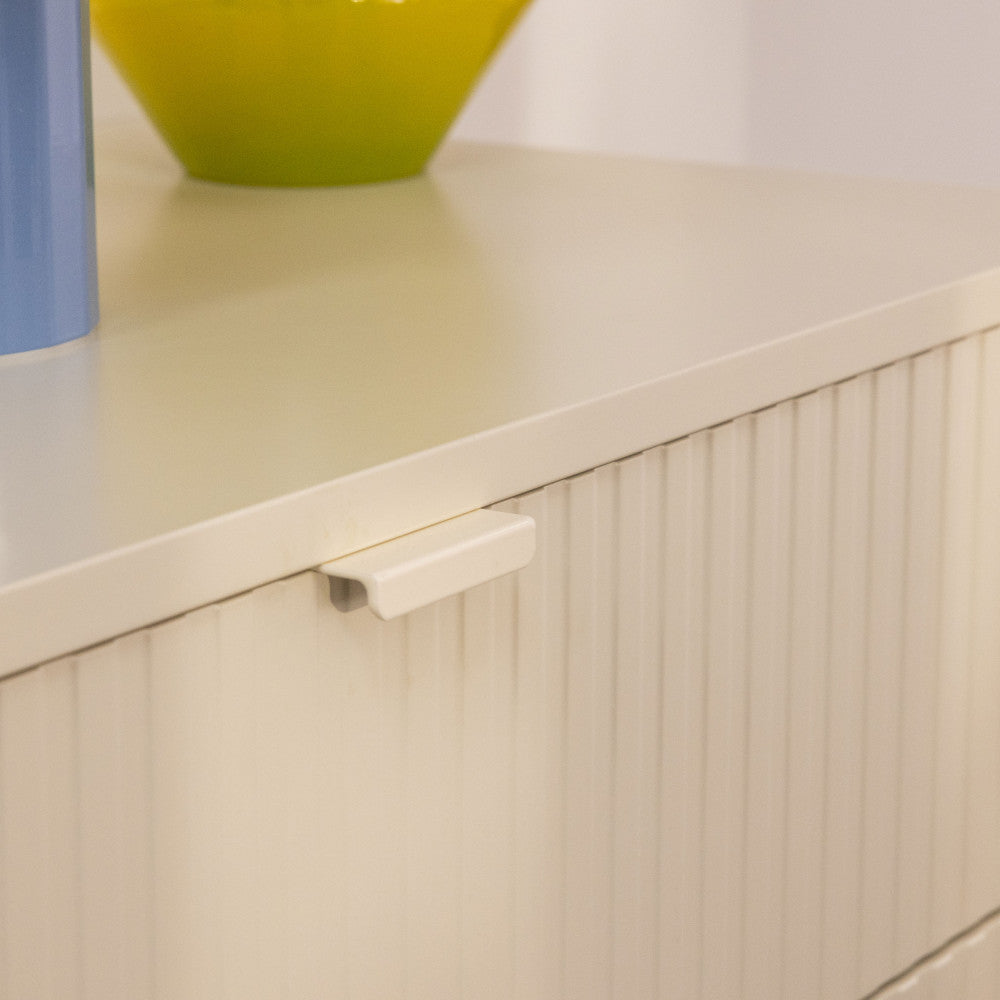 Molly - Commode 4 Tiroirs - Bois Et Métal - Crème