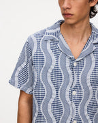 Como Cuba Waffle Blue Shirt