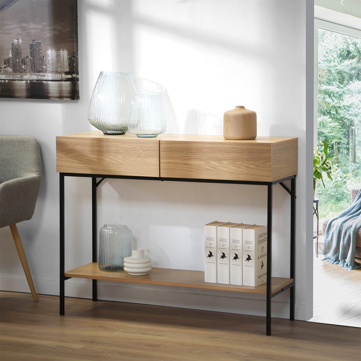 Tessa - 2 Drawer Console - Wood