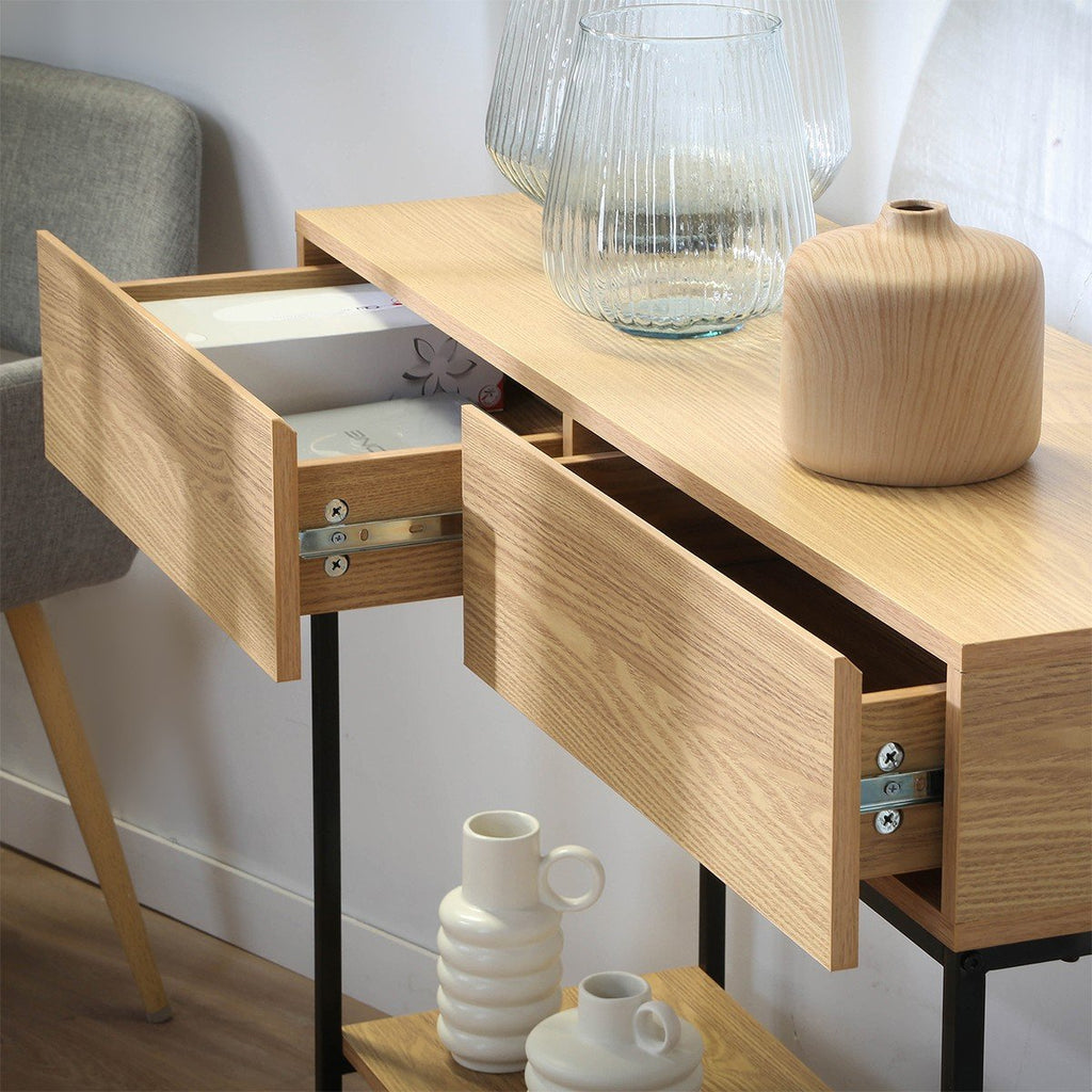 Tessa - 2 Drawer Console - Wood