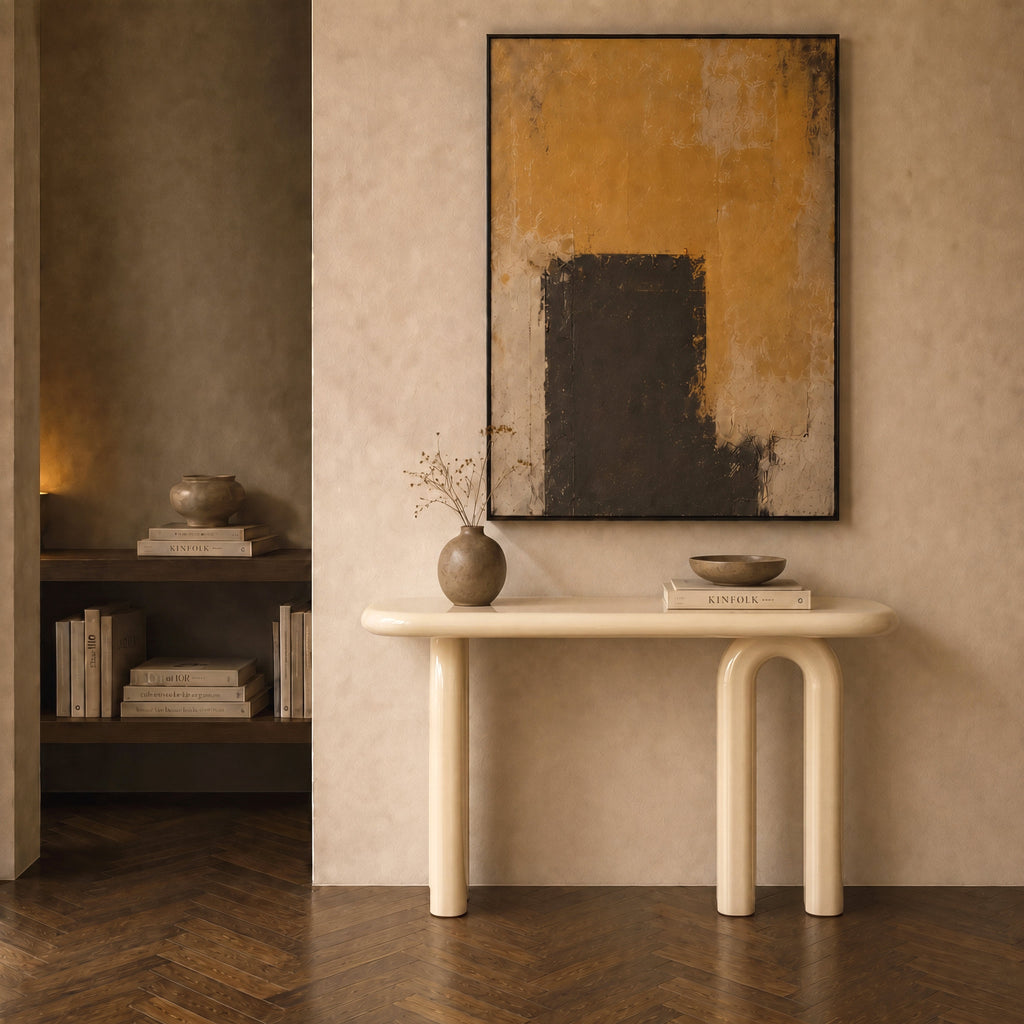 Opale - Console Laquée Blanche En Mdf