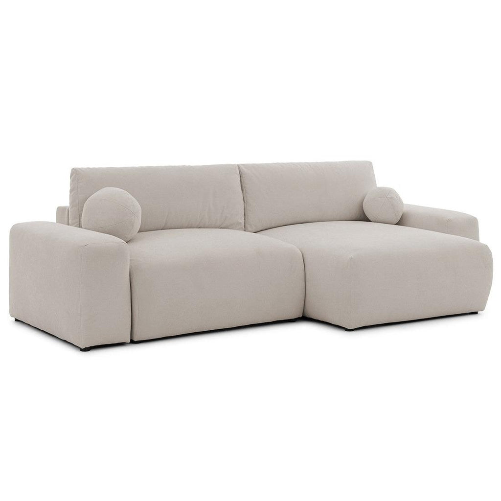 Constance - Canapé D'Angle Réversible - Avec Coffre - 4 Places - Tissu - Beige
