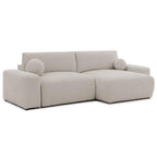 Constance - Canapé D'Angle Réversible - Avec Coffre - 4 Places - Tissu - Beige