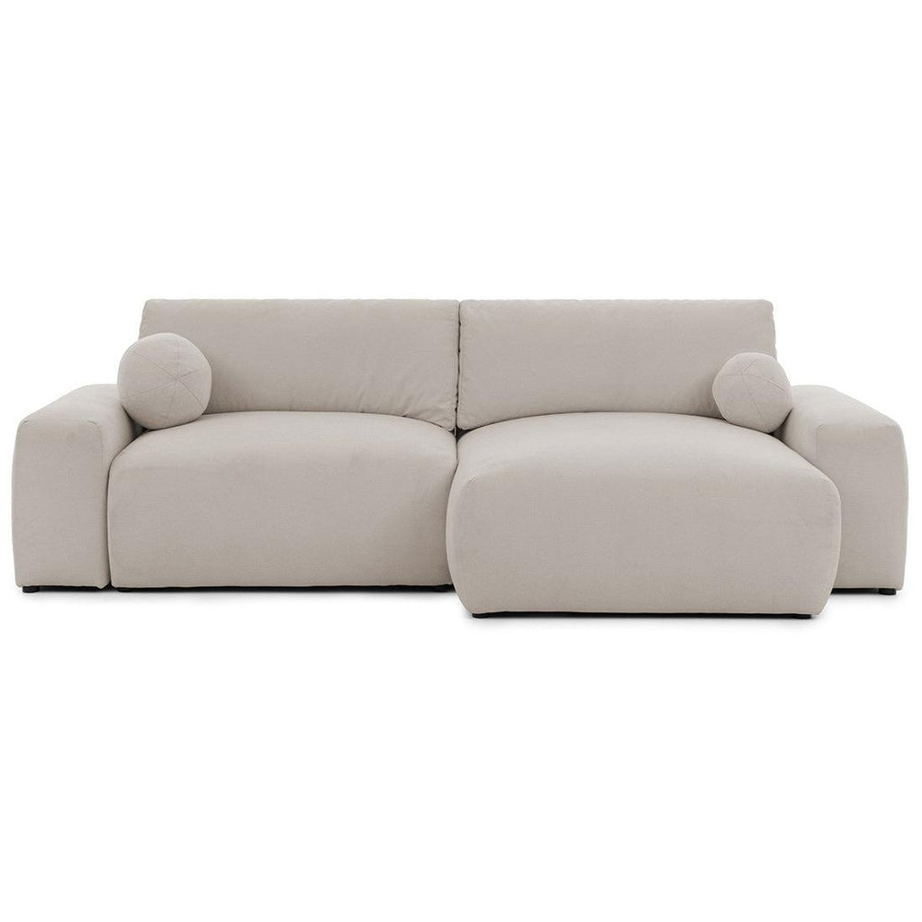 Constance - Canapé D'Angle Réversible - Avec Coffre - 4 Places - Tissu - Beige