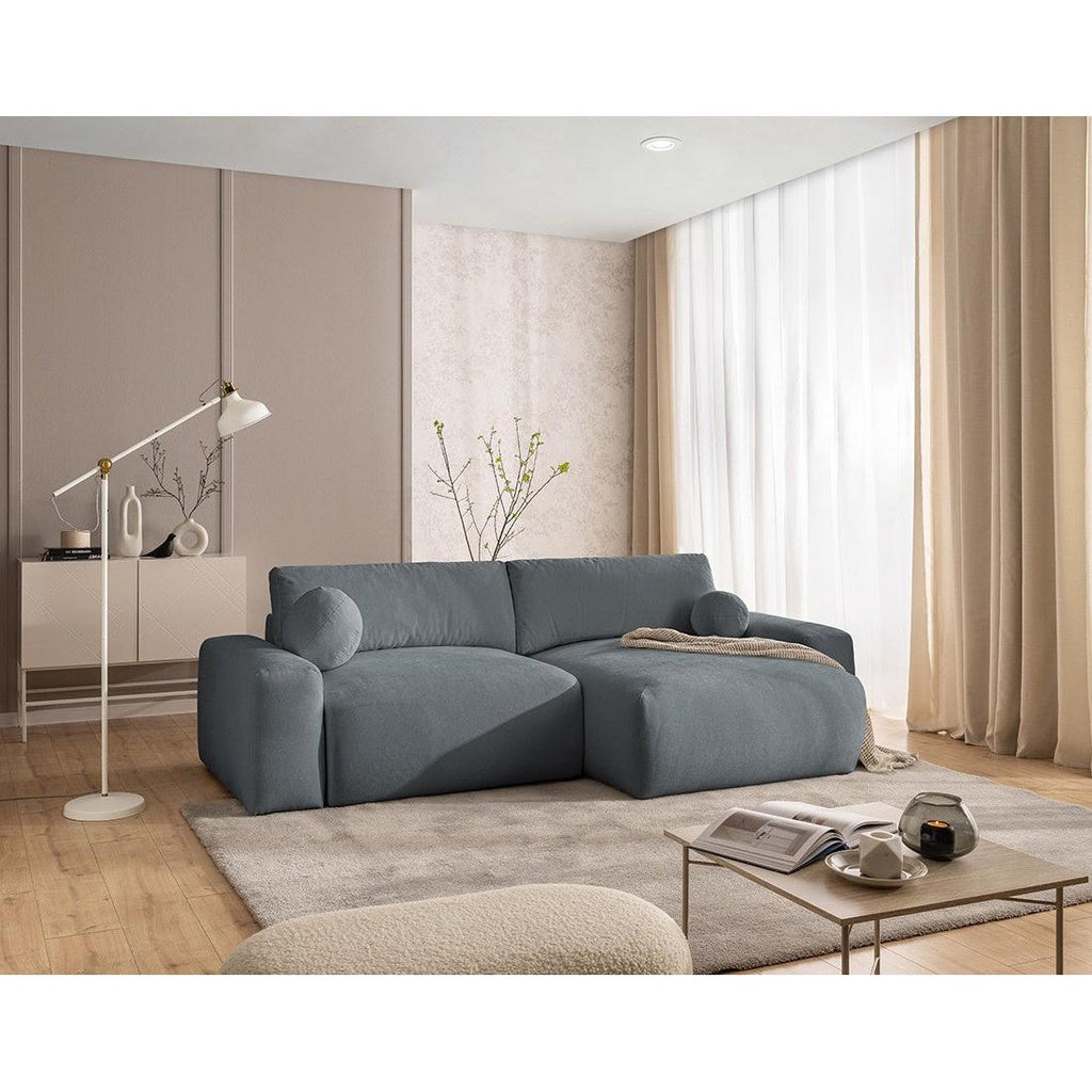 Constance - Sofá Rinconera Reversible - Con Arcón - 4 Plazas - Tela - Gris