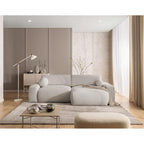 Constance - Canapé D'Angle Réversible - Avec Coffre - 4 Places - Tissu - Beige