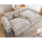 Constance - Sofá Rinconero Reversible - Con Arcón - 4 Plazas - Terciopelo - Beige