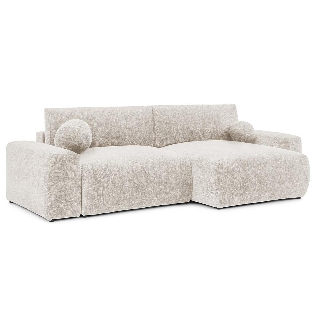 Constance - Sofá Rinconero Reversible - Con Arcón - 4 Plazas - Terciopelo - Beige