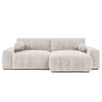 Constance - Sofá Rinconero Reversible - Con Arcón - 4 Plazas - Terciopelo - Beige