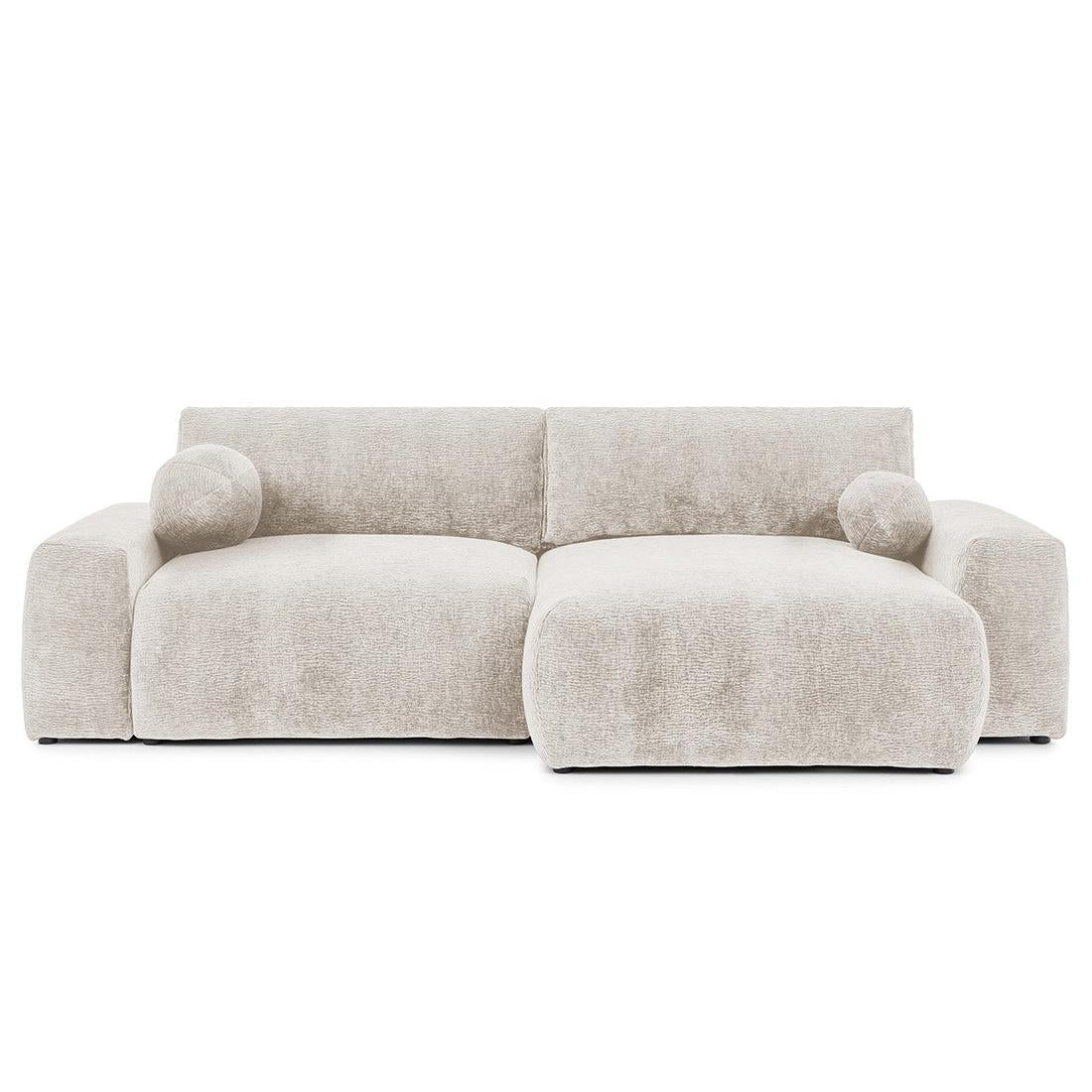 Constance - Sofá Rinconero Reversible - Con Arcón - 4 Plazas - Terciopelo - Beige