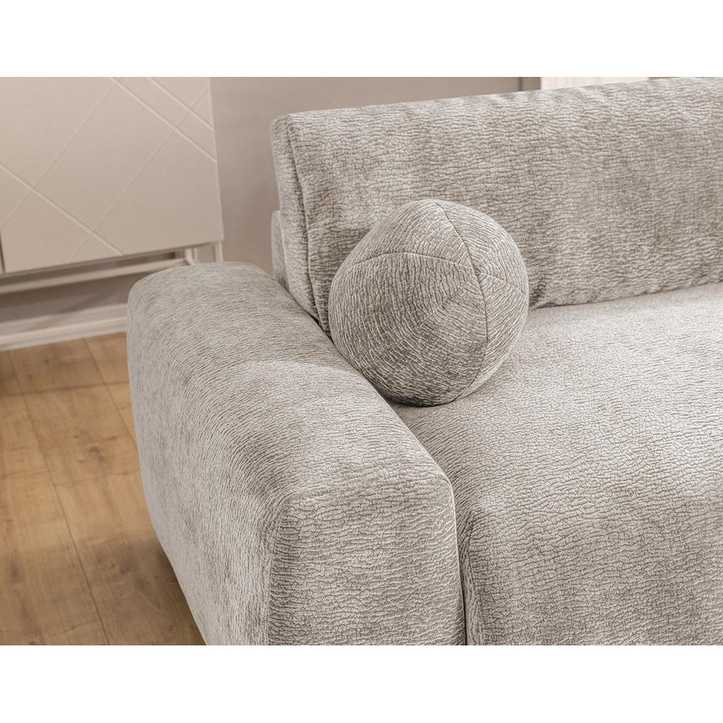 Constance - Sofá Rinconero Reversible - Con Arcón - 4 Plazas - Terciopelo - Beige