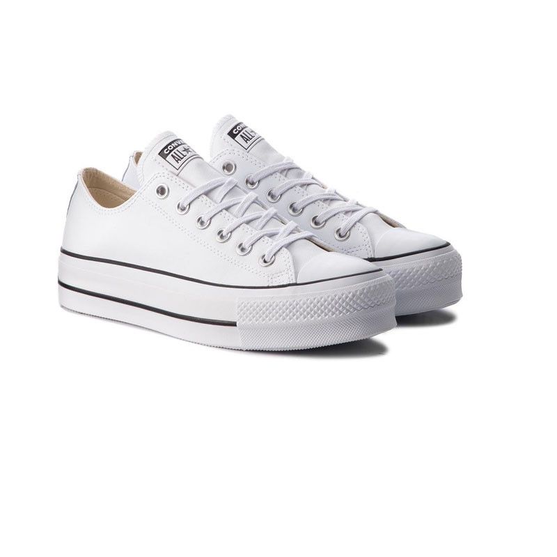 Baskets Platform Leather Ox - Blanc