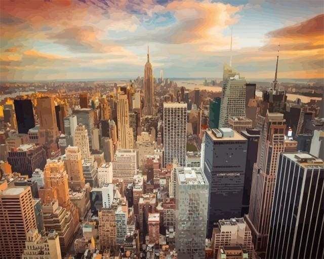 Peinture Par Numéros - Coucher De Soleil Sur New York