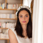 Serre Tête En Papier Blanc Et Vert L