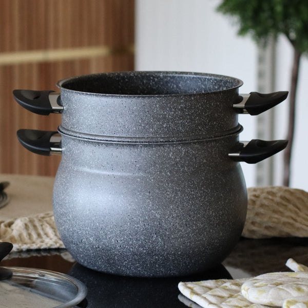 Garnek do kuskusu ze szklaną pokrywką - 9 l