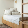 Fringed Two-Material Gatsby Throw - Plume