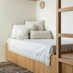 Fringed Two-Material Gatsby Throw - Plume