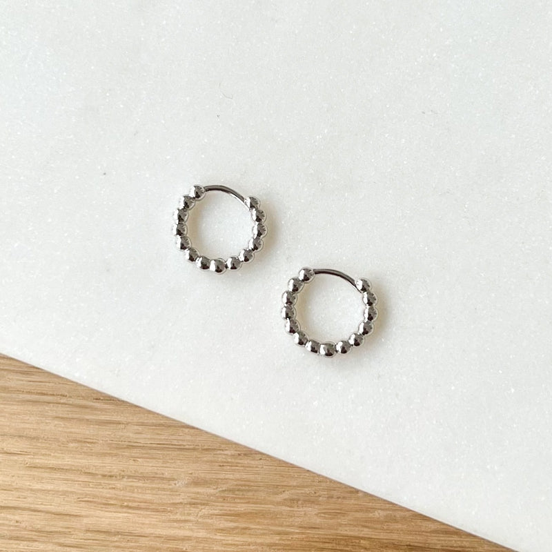 Mini silver “Lino” hoop earrings-Earrings-instants-plaisirs-Instants Plaisirs • Jewelry