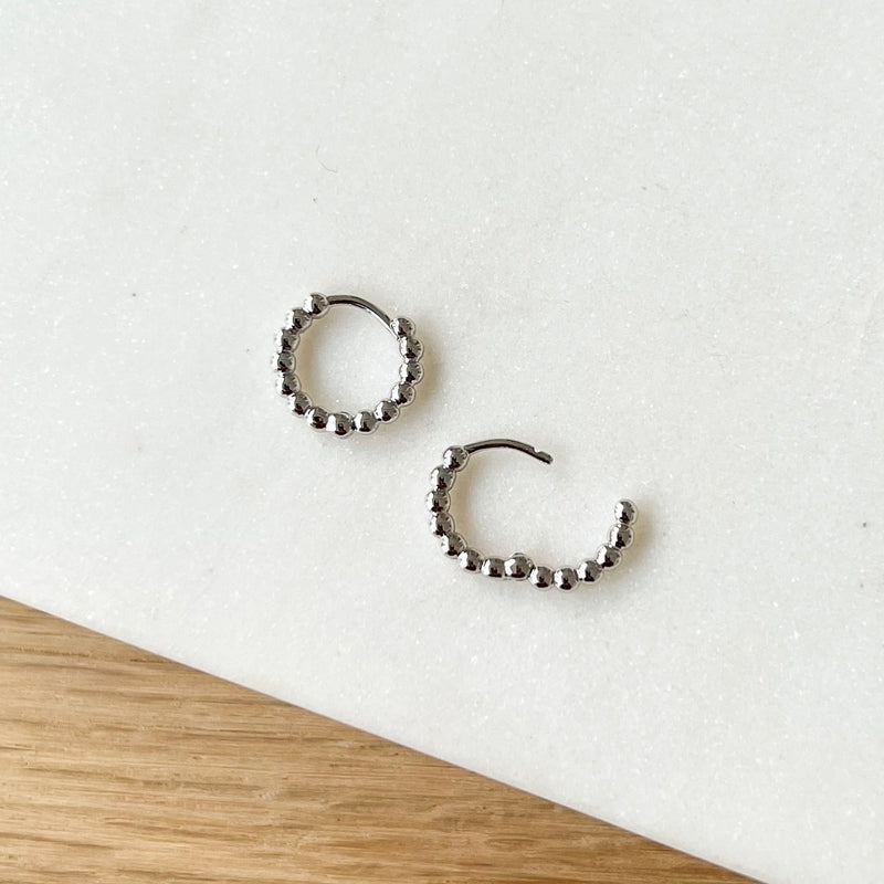 Mini silver “Lino” hoop earrings-Earrings-instants-plaisirs-Instants Plaisirs • Jewelry