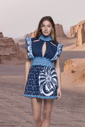 Crystal Dress - Blue Palm Tree