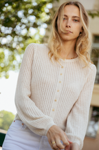 Chaqueta de Punto Trenzada Calada - Cáñamo - Mujer
