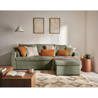 Cyrus - Sofá Rinconera Reversible Cama Con Arcón - 4 Plazas - Pana - Verde