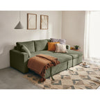 Cyrus - Sofá Rinconera Reversible Cama Con Arcón - 4 Plazas - Pana - Verde