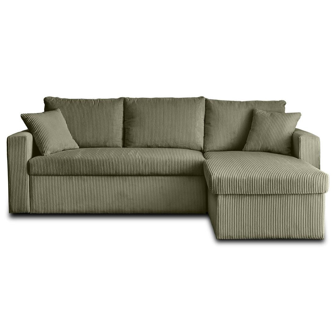 Cyrus - Sofá Rinconera Reversible Cama Con Arcón - 4 Plazas - Pana - Verde
