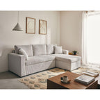 Cyrus - Reversible Convertible Corner Sofa with Storage - 4 Seater - Corduroy - Light Grey