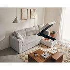 Cyrus - Reversible Convertible Corner Sofa with Storage - 4 Seater - Corduroy - Light Grey