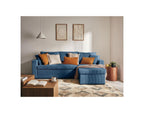 Cyrus - Reversible Convertible Corner Sofa with Storage - 4 Seats - Corduroy - Blue