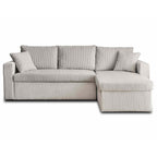 Cyrus - Reversible Convertible Corner Sofa with Storage - 4 Seater - Corduroy - Light Grey