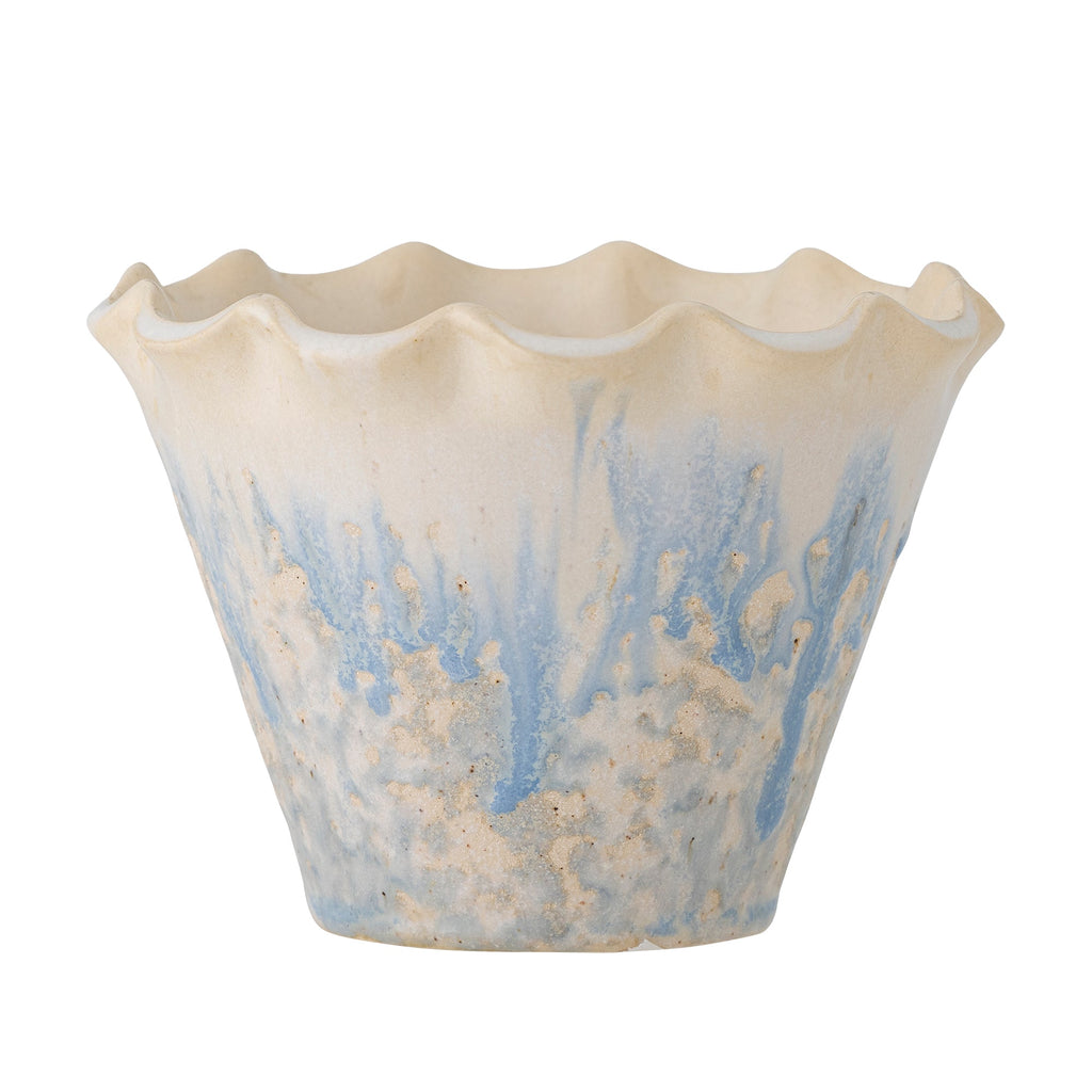 Bertha - Lot de 4 Cache-Pots - Bleu - Grès