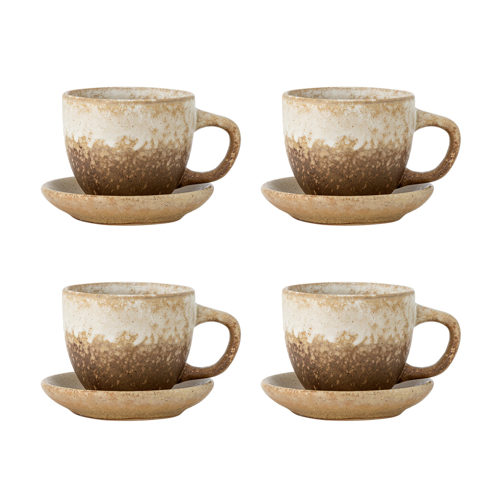 Brenta - Cup with Saucer - Natural - Stoneware