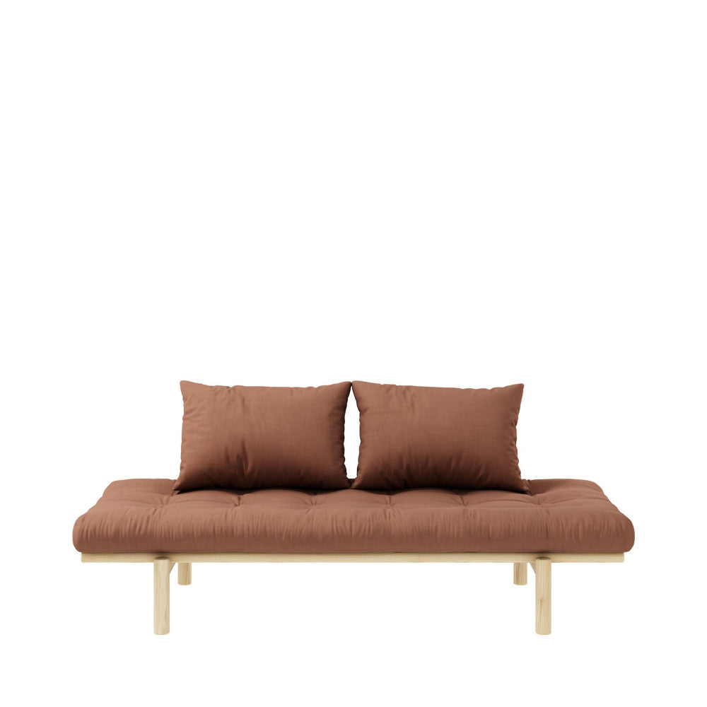 Pace - Daybed - Legno naturale e tessuto - Marrone argilla